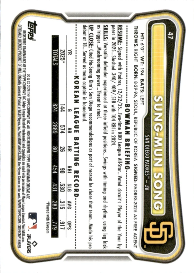 Sung-Mun Song card back