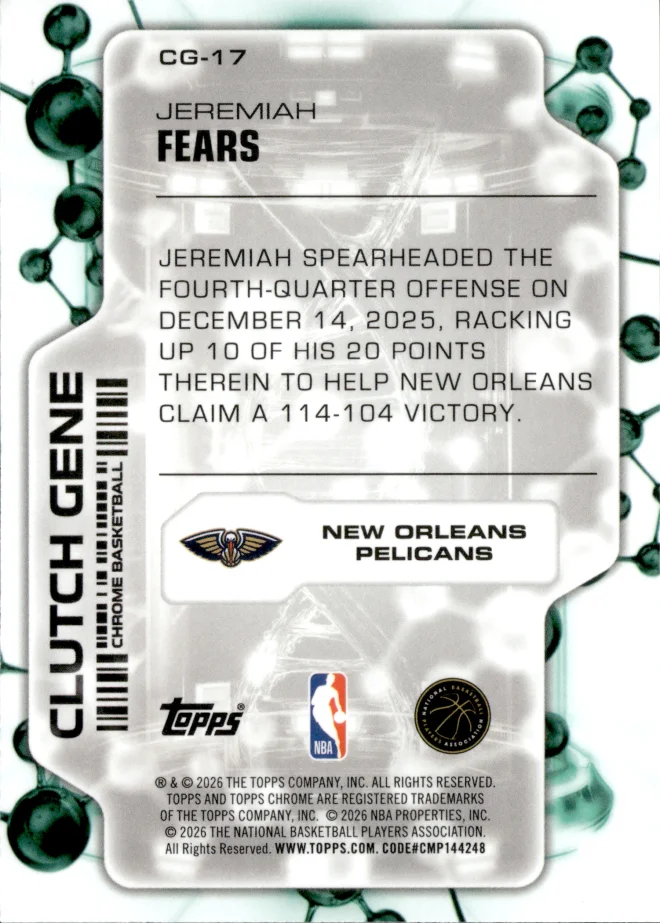 Jeremiah Fears card back