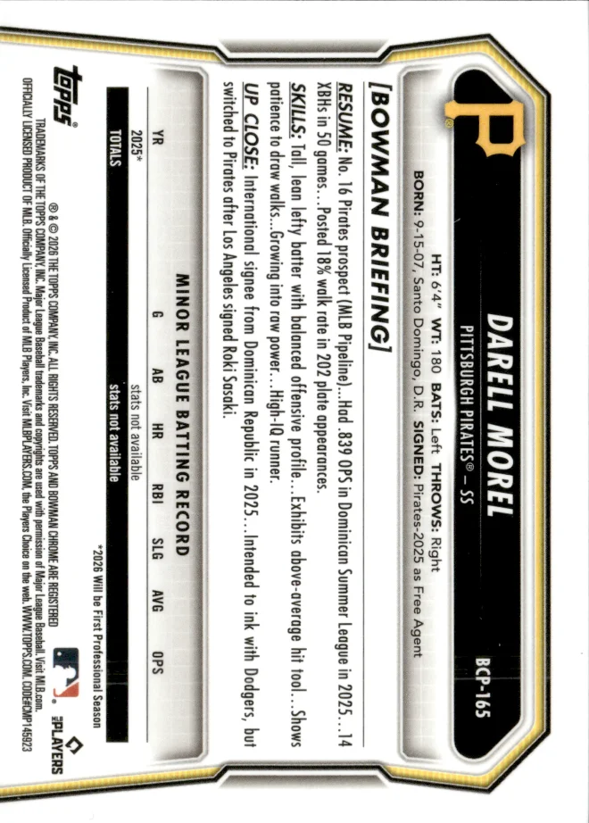 Darell Morel card back