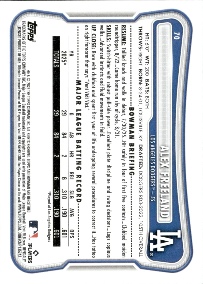 Alex Freeland card back