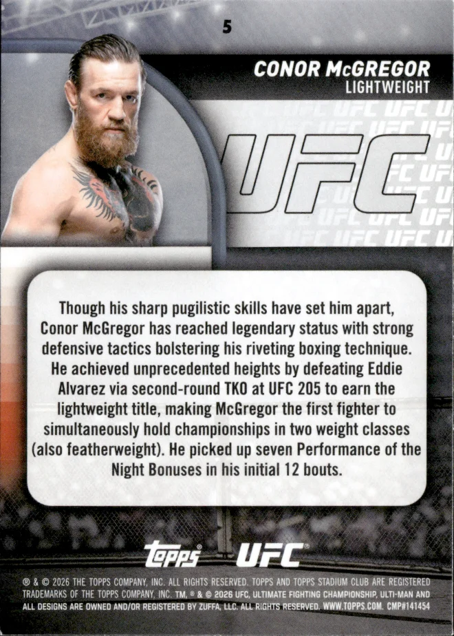 Conor McGregor card back