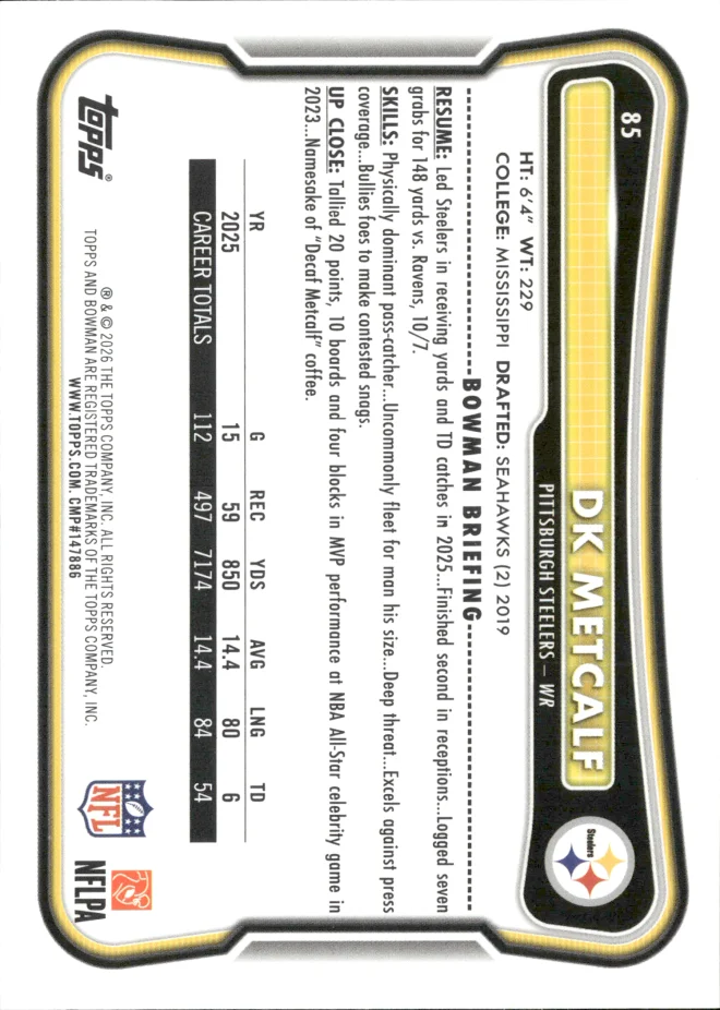 DK Metcalf card back