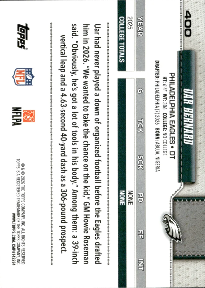 Uar Bernard card back
