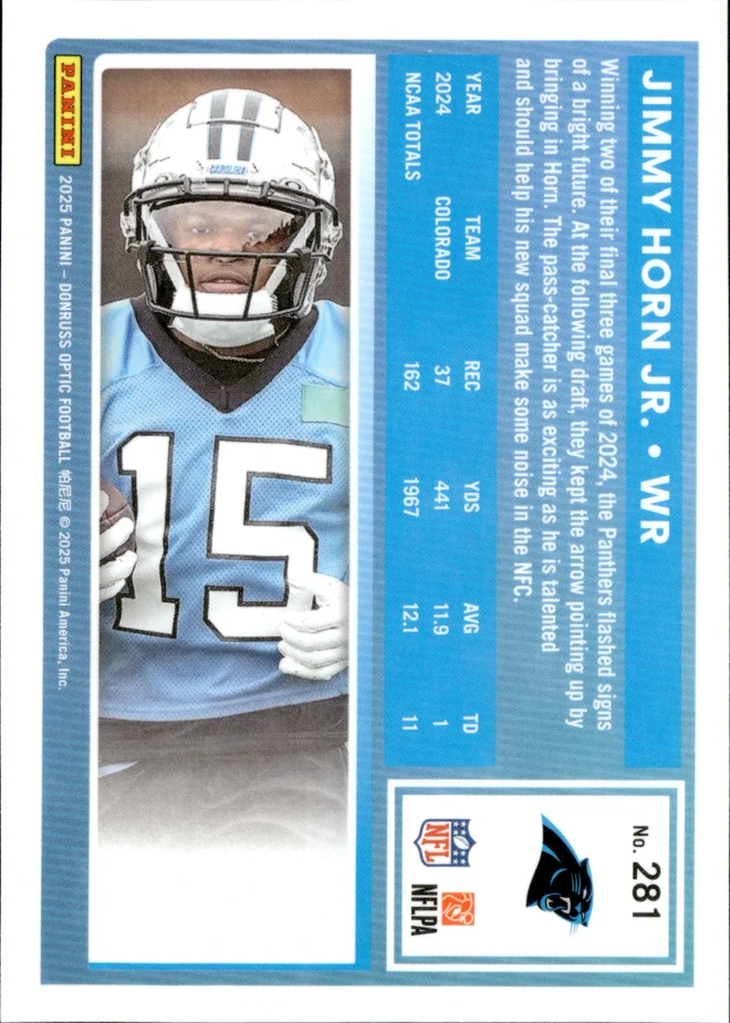 Jimmy Horn Jr. card back