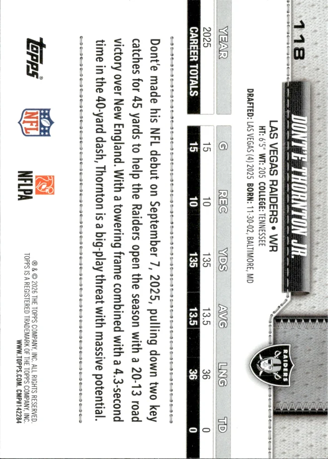 Dont'e Thornton Jr. card back
