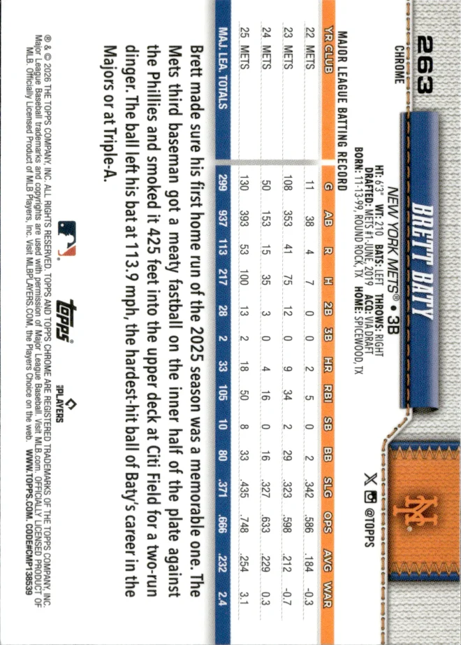 Brett Baty card back