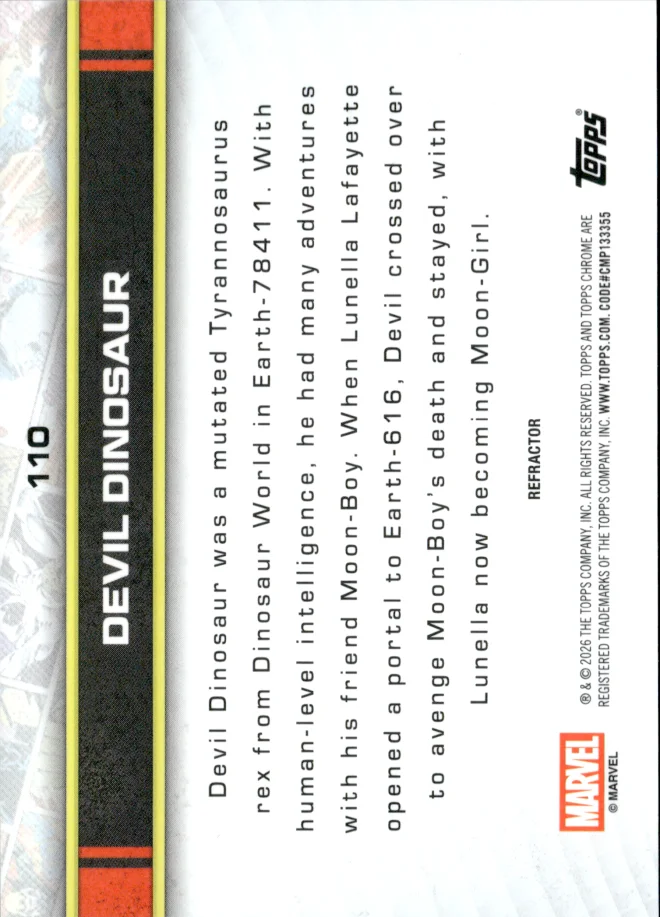 Devil Dinosaur card back