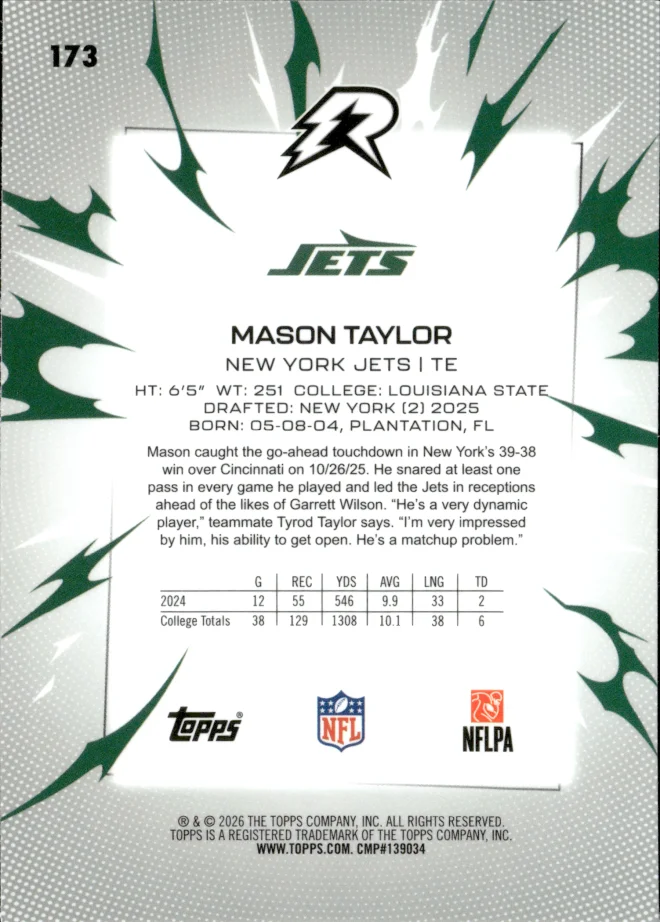 Mason Taylor card back