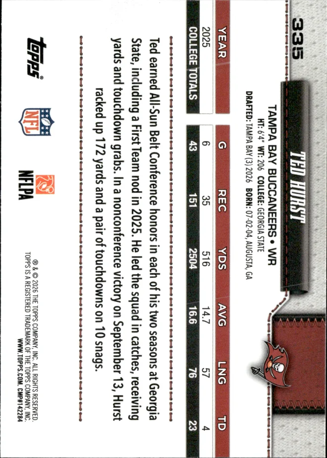 Ted Hurst card back