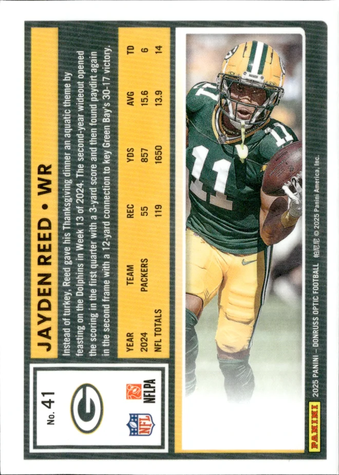 Jayden Reed card back