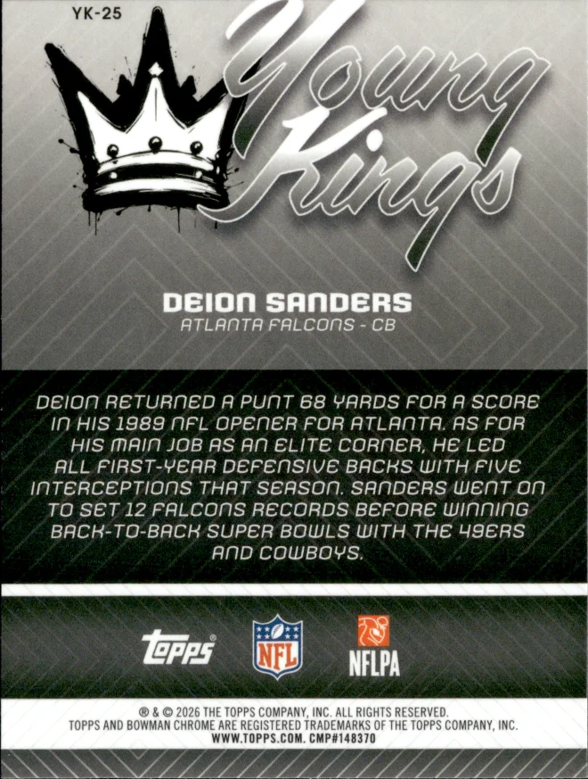 Deion Sanders card back