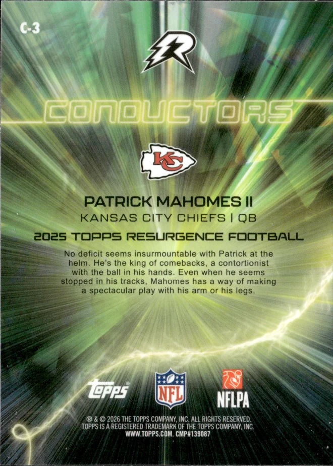 Patrick Mahomes II card back