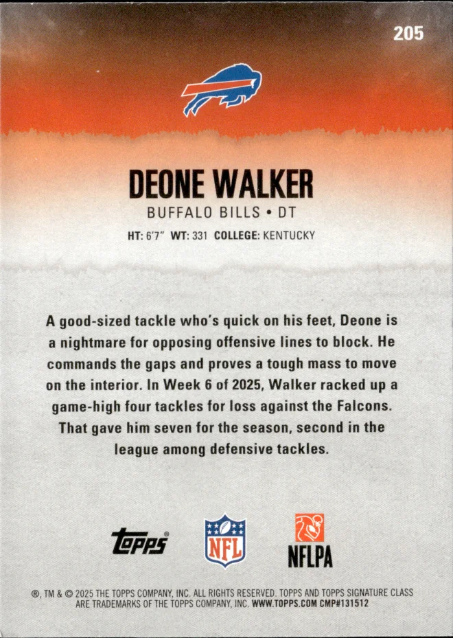 Deone Walker card back