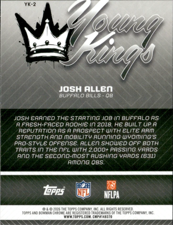 Josh Allen card back