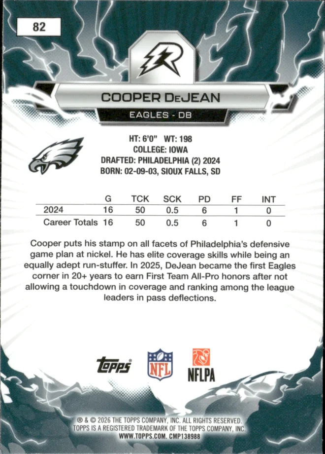 Cooper DeJean card back