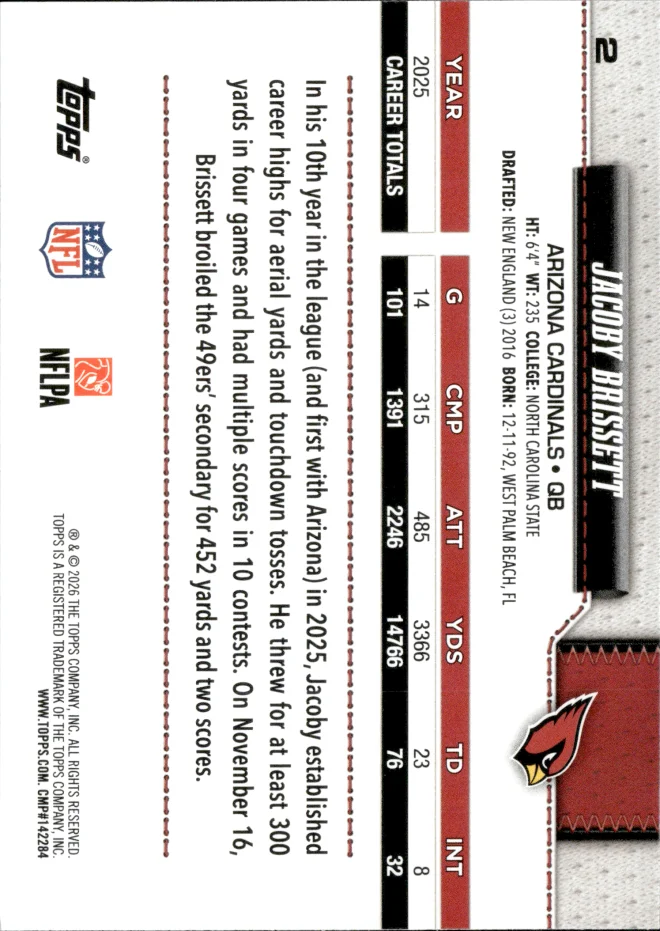 Jacoby Brissett card back