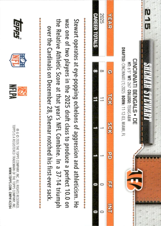 Shemar Stewart card back