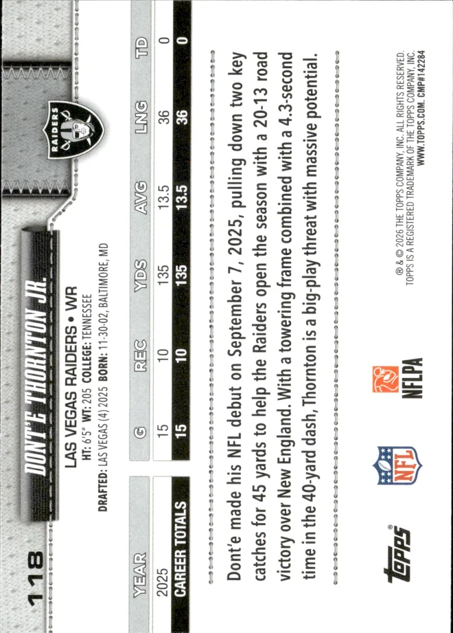 Dont'e Thornton Jr. card back