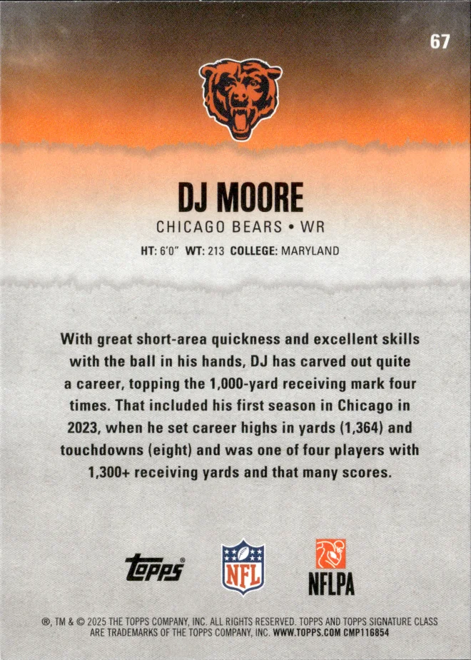 DJ Moore card back