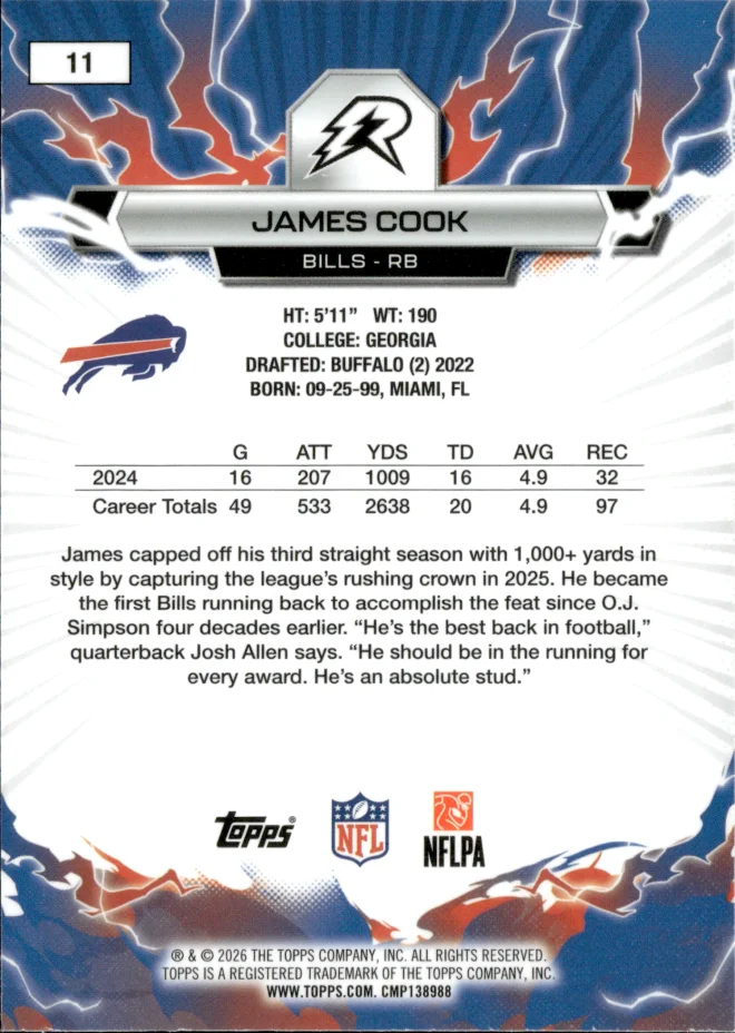 James Cook card back