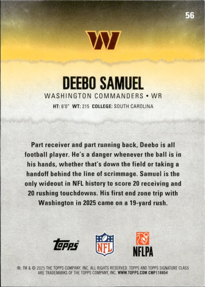 Deebo Samuel card back