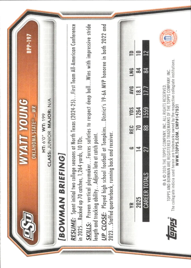Wyatt Young card back