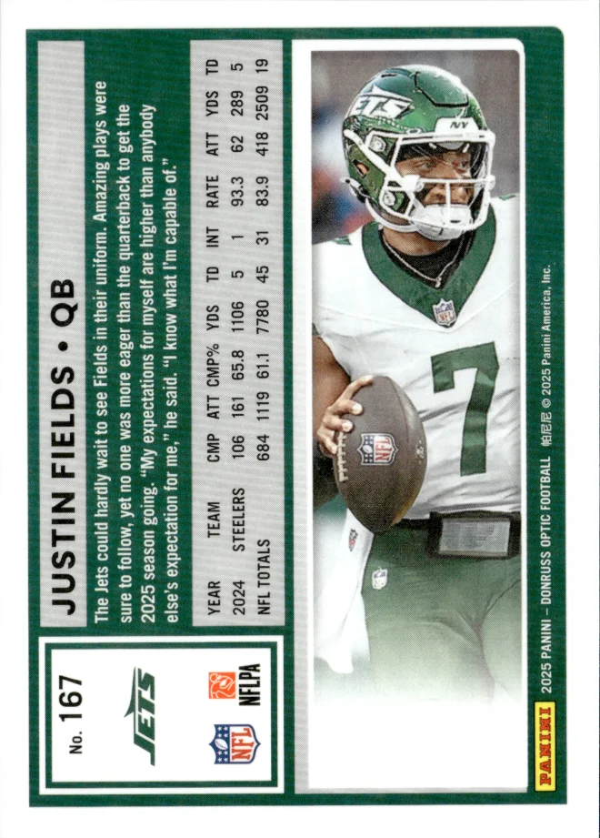 Justin Fields card back