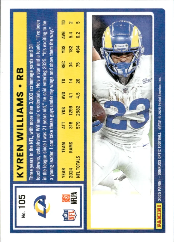 Kyren Williams card back