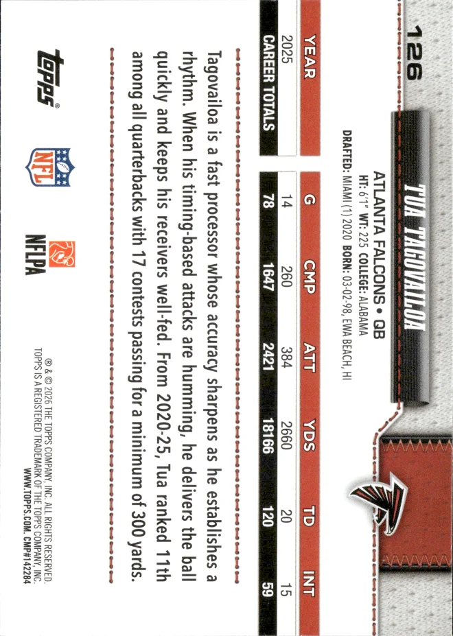 Tua Tagovailoa card back