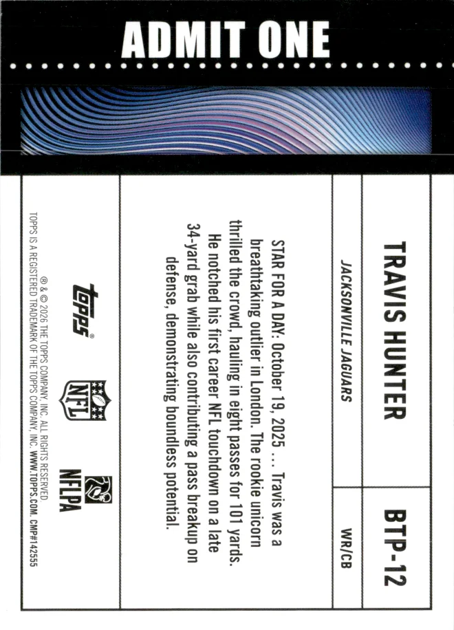 Travis Hunter card back
