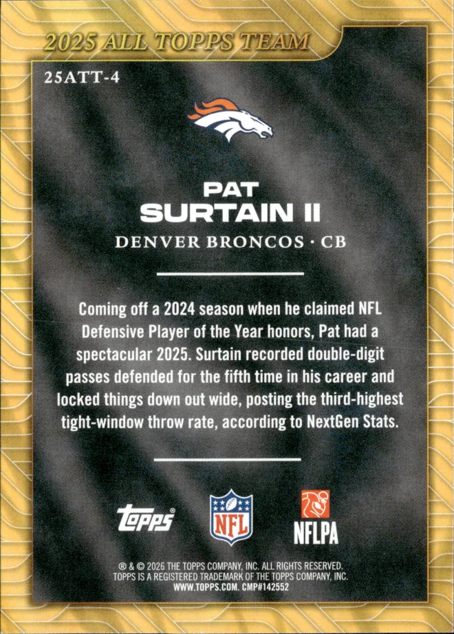 Pat Surtain II card back