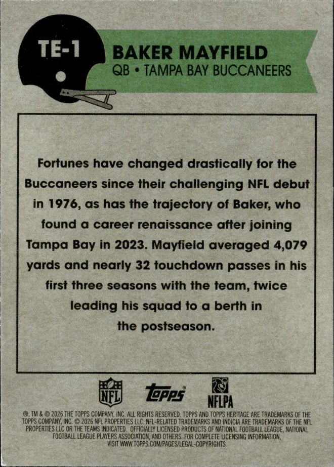Baker Mayfield card back