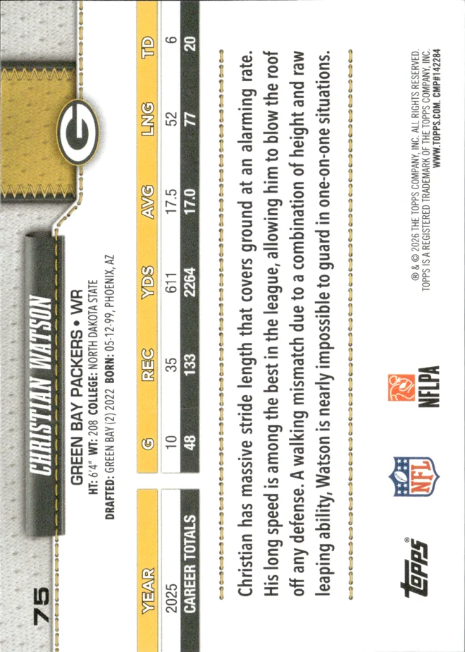 Christian Watson card back