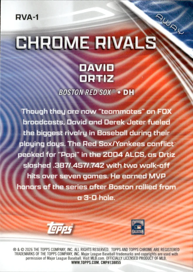 David Ortiz card back