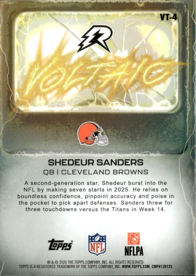 Shedeur Sanders card back