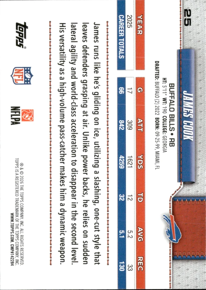 James Cook card back