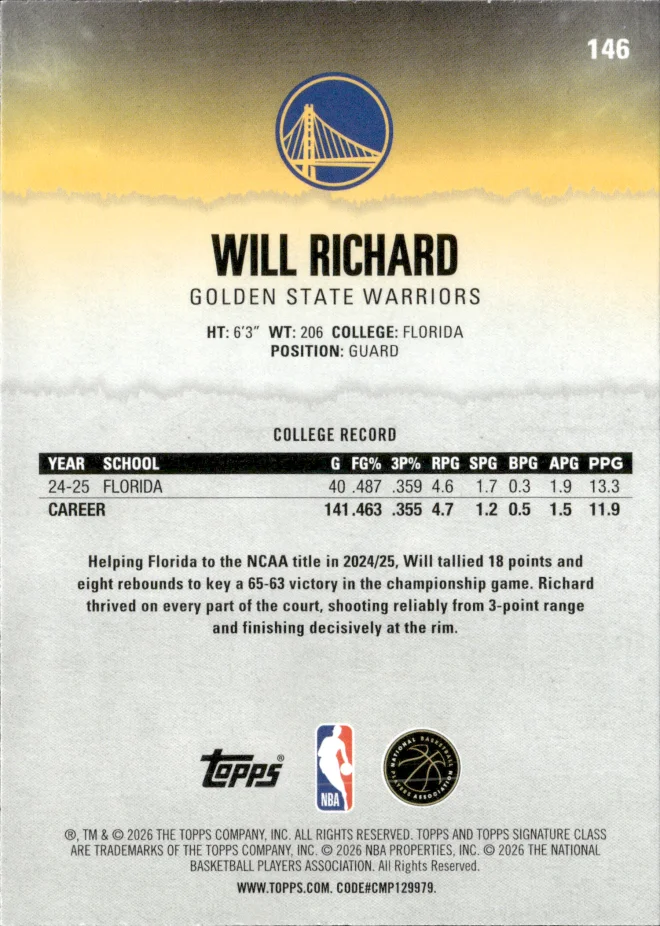 Will Richard card back