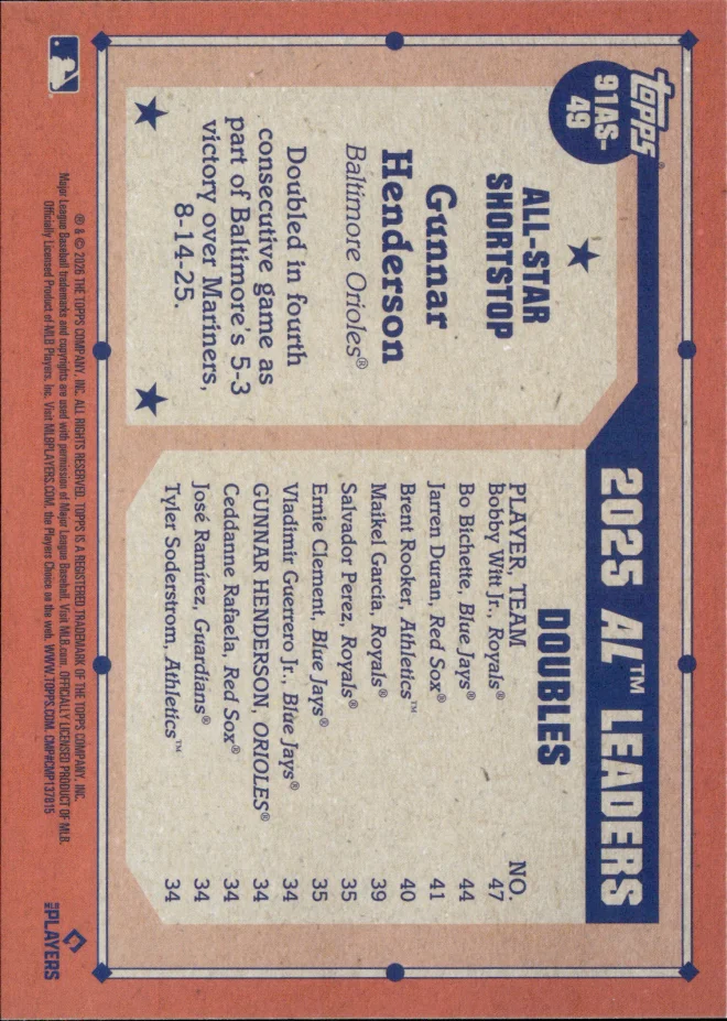 Gunnar Henderson card back