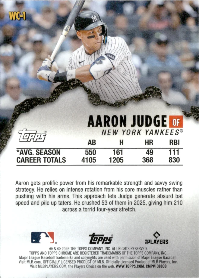 Aaron Judge card back