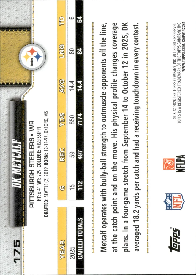 DK Metcalf card back