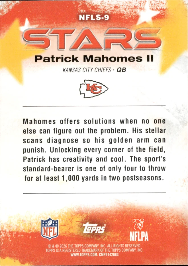 Patrick Mahomes II card back