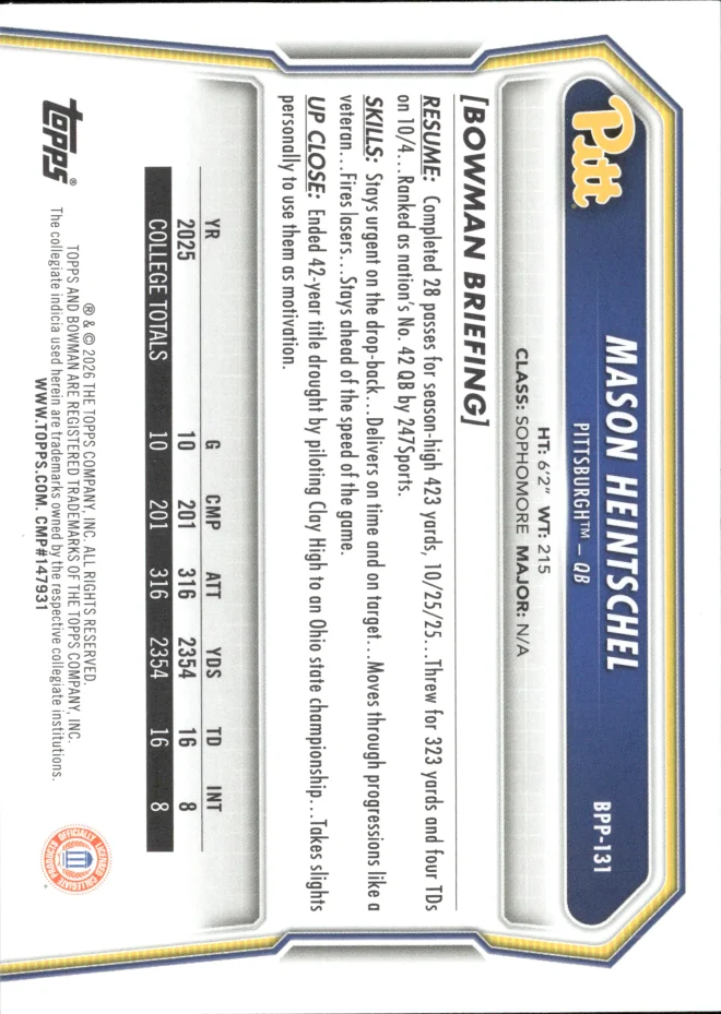 Mason Heintschel card back