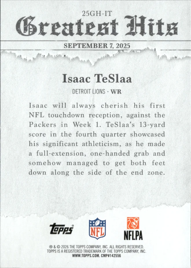 Isaac TeSlaa card back