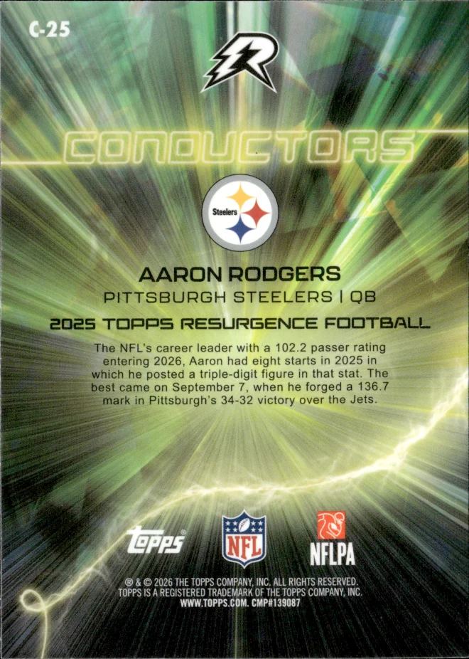 Aaron Rodgers card back