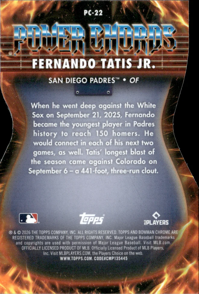 Fernando Tatis Jr. card back