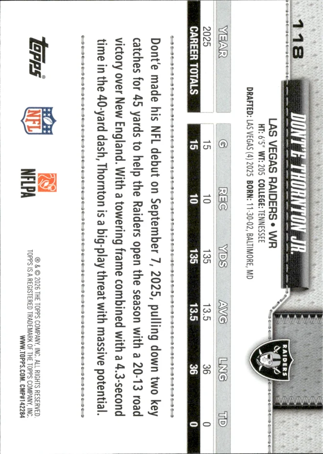 Dont'e Thornton Jr. card back