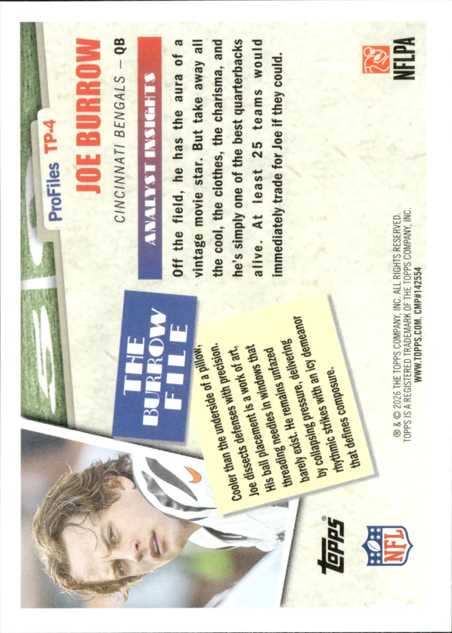 Joe Burrow card back