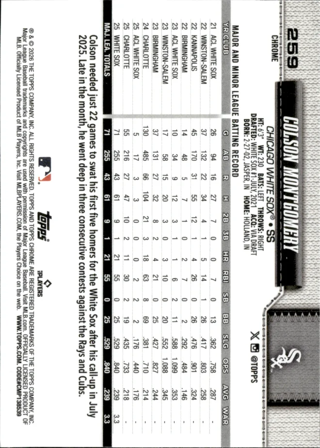 Colson Montgomery card back