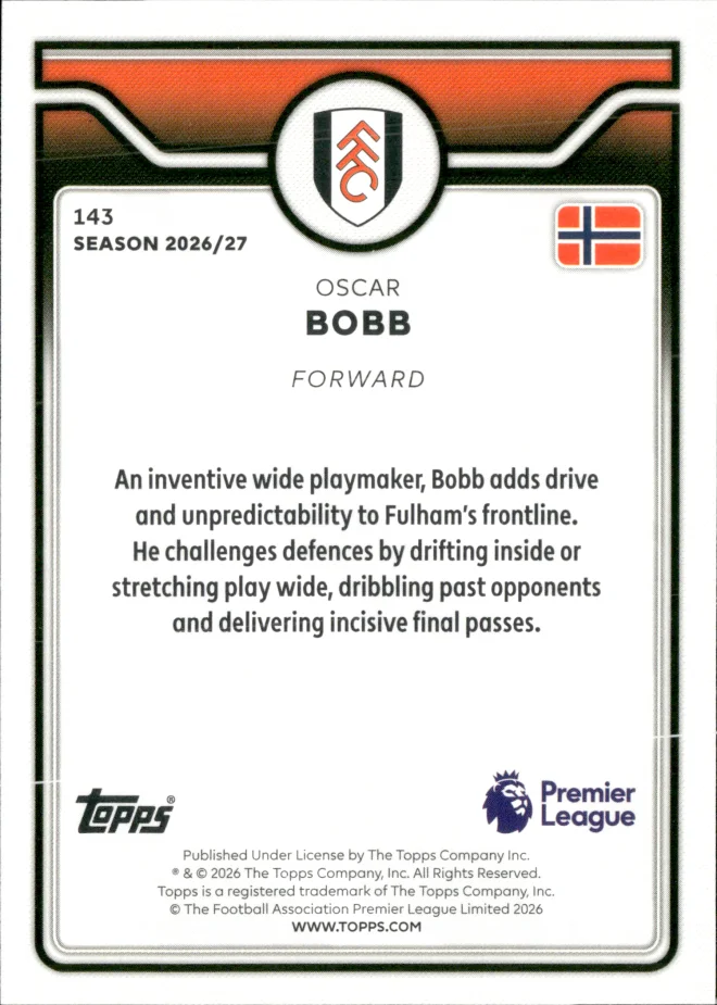 Oscar Bobb card back