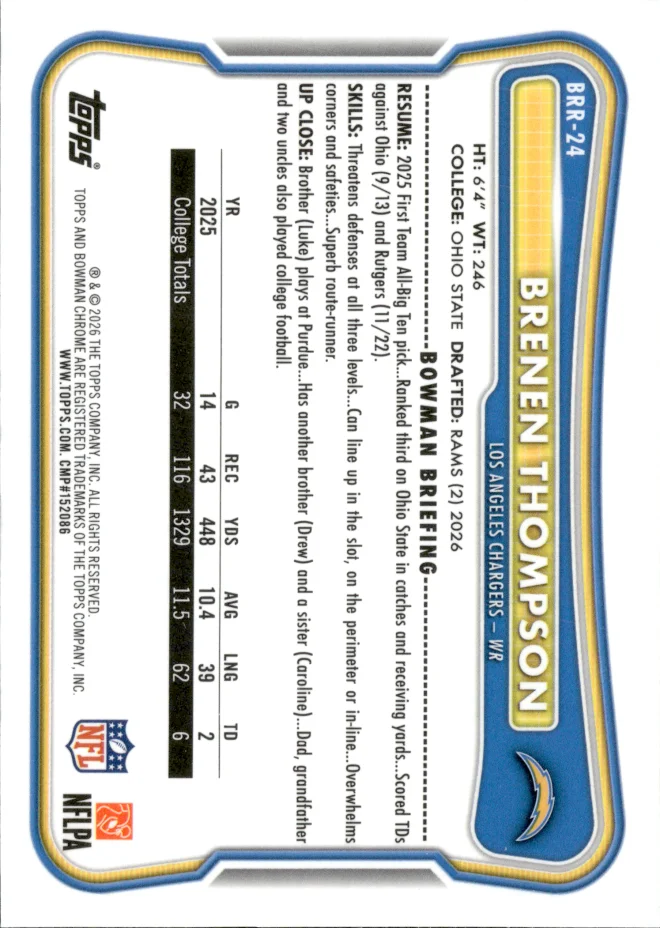 Brenen Thompson card back